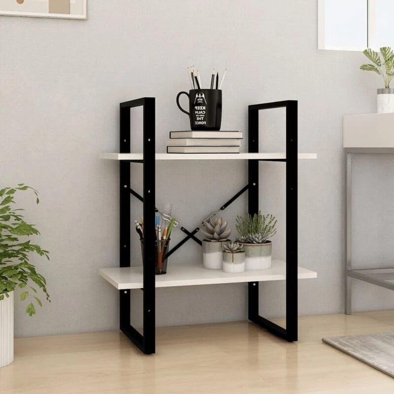 Image of VIDAXL Vidaxl - 2-Tier Book Cabinet White 60x30x70cm Solid Pine Wood 8720286567234