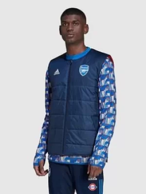 Image of adidas Mens 21/22 Arsenal Gilet, Navy Size XL Men