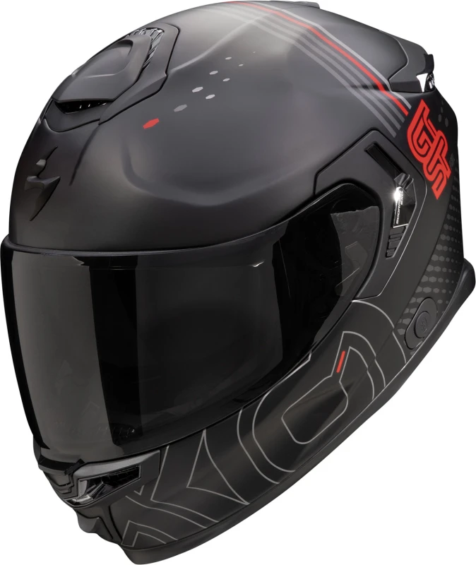 Image of Scorpion EXO-GT SP AIR Techlane Matt Black Grey Red Full Face Helmet Size M