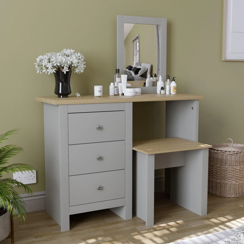 Image of Lassic Vida Designs Arlington Dressing Table Set Grey unisex One Size