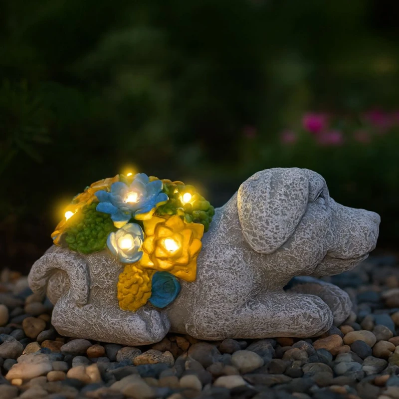 Image of ILFD Group Ltd Solar Dog Garden Ornament 20Cm / 8" - Pack Of 6