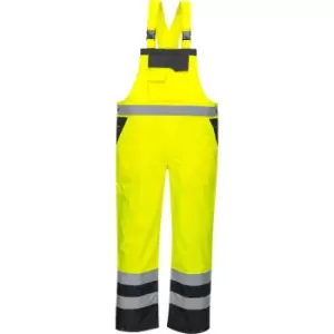 Image of Oxford Weave 300D Class 2 Hi Vis Contrast Bib and Brace Yellow / Black 5XL
