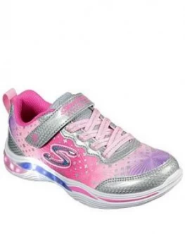 Image of Skechers Girls Power Petals Painted Daisy Trainer - Silver