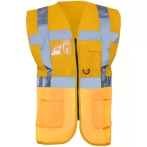 Image of Yoko Hi-Vis Premium Executive/Manager Waistcoat / Jacket (Pack of 2) (5XL) (Hi Vis Orange) - Hi Vis Orange