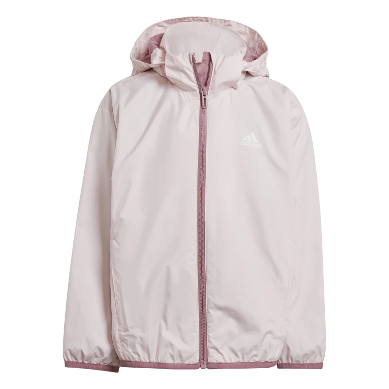 Image of adidas Kids Utility Detachable Hood Long Sleeve Performance Training Jacket Sandy Pink unisex 5-6 Years
