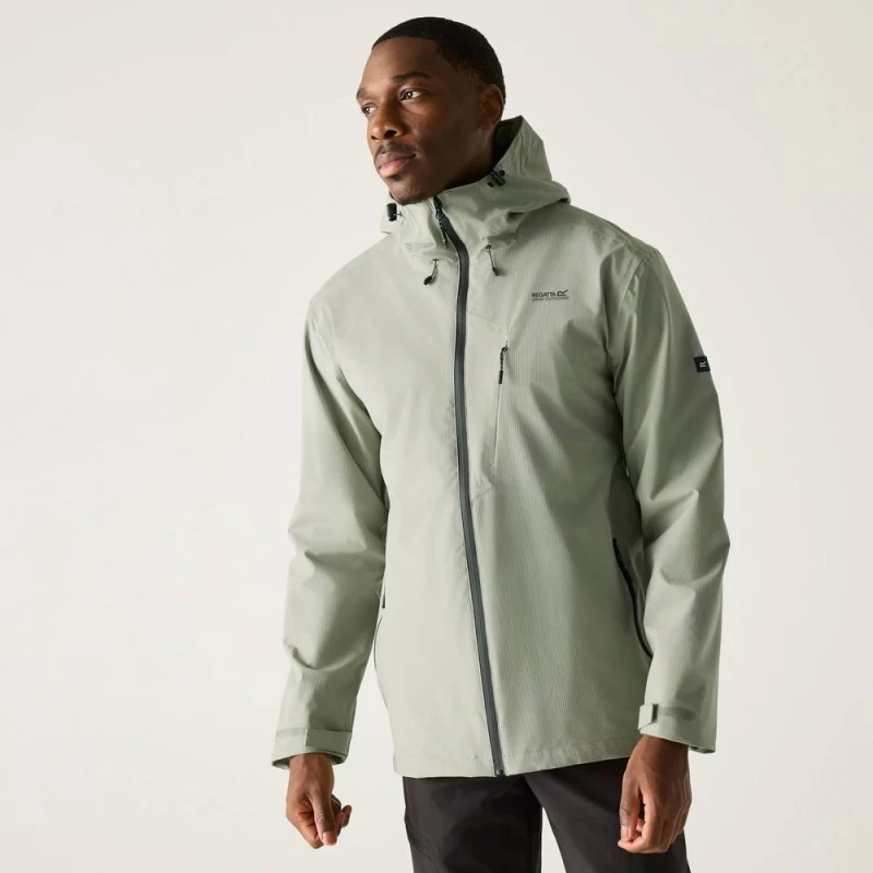 Image of Regatta Mens Oklarna Hooded Waterproof Jacket in Light Green Size: Medium Light Green Male M