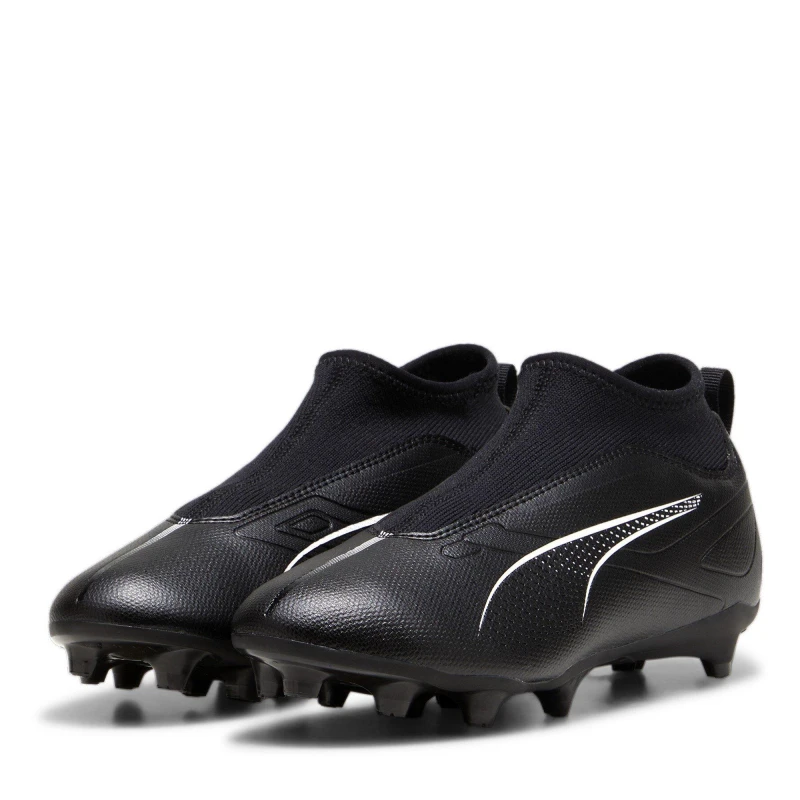 Image of Puma Ultra Match+ Laceless Junior Firm Ground Football Boots - Black C10