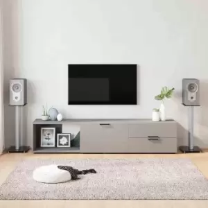 Image of Vidaxl Speaker Stands 2Pcs Black&silver Tempered Glass 2 Pillars Design