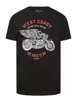 Image of BadRhino West Coast Motorbike T-Shirt - Black, Size 4XL, Men