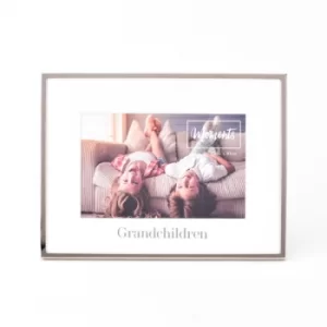 Image of Moments Silver with Mount Photo Frame 6" x 4" -Grandchildren