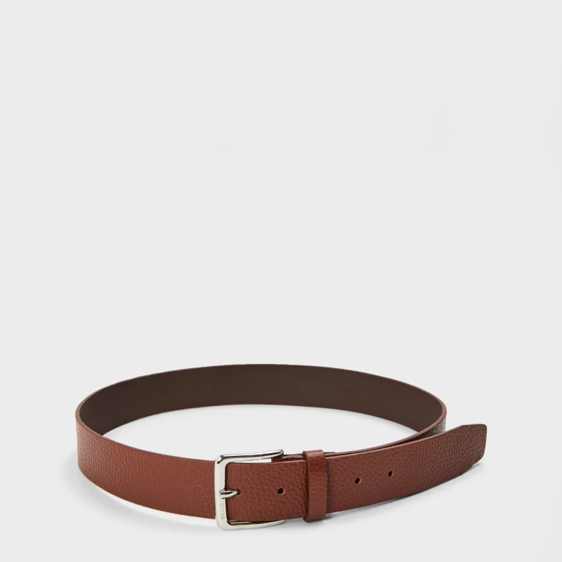 Image of Boss Mens Ronnie Gr Leather Belt Medium Brown male 30R (80cm)
