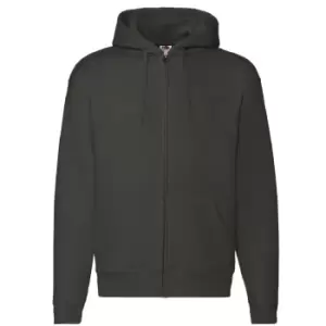 Image of Fruit Of The Loom Mens Zip Through Hooded Sweatshirt / Hoodie (S) (Charcoal)