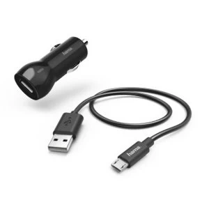 Image of Hama 00183246 mobile device charger Auto Black - Mobile Device Chargers (Auto, Cigar lighter, 5 V, 2.4 A, 1 m, Black)