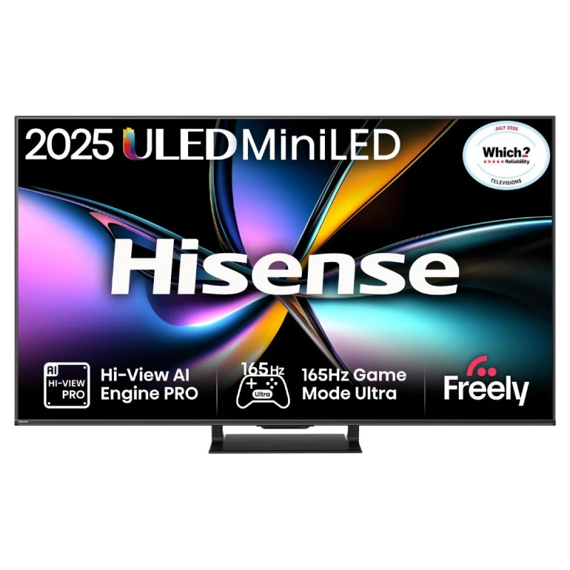 Image of 55" HISENSE U7Q PRO Mini LED 4K 165Hz Smart AI TV with Freely - 55U7QTUK PRO, Black,Silver/Grey 6942351417103