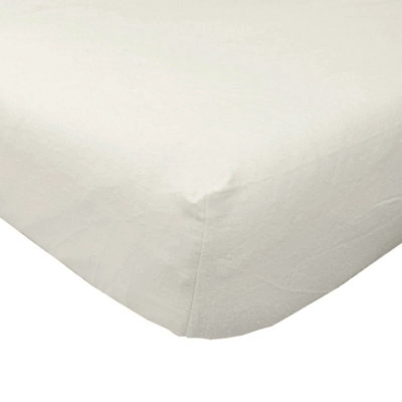 Image of Homescapes Cream Brushed Cotton Fitted Sheet 100% Cotton Luxury Flannelette, Double