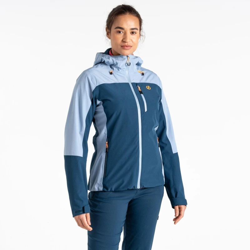 Image of Dare 2B Womens Torrek Full Zip Hooded Waterproof Jacket 10 - Bust 34' (86cm) Moonlight Denim/Rainwashed DWW565-V14-10