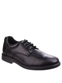 Image of Hush Puppies Tim Lace School Shoe, Black, Size 5.5 Older