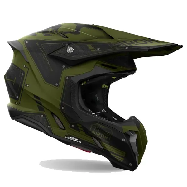 Image of Airoh Twist 3 Military Black Green Offroad Helmet S