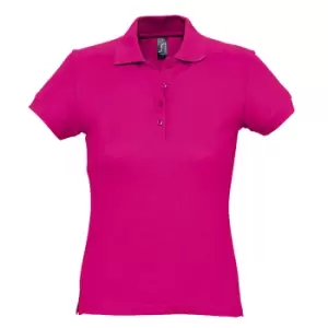 Image of SOLS Womens/Ladies Passion Pique Short Sleeve Polo Shirt (L) (Fuchsia)