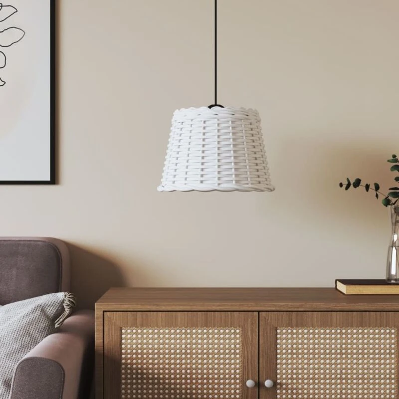 Image of VIDAXL Vidaxl - Ceiling Lamp Shade White Ø30x20cm Wicker 8720845803407