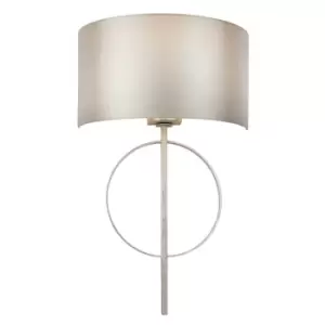 Image of Trento Wall Lamp Antique Silver Leaf & Mink Satin Fabric