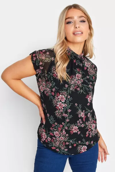Image of M&Co High Neck Tie Back Top