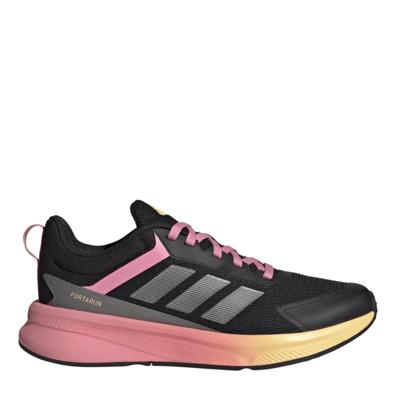 Image of adidas Kids FortaRun 4.0 Runners Black/Met/Pink female 4 (36.5)