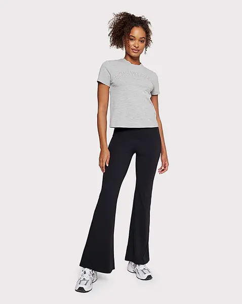 Image of Chelsea Peers Chelsea Peers Flared Leggings Black Female 10 HW07501