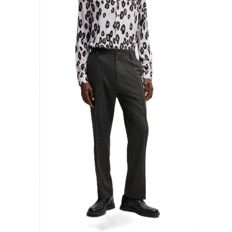 Image of Boss Mens Randy243 Straight Leg Trousers Open Grey male S