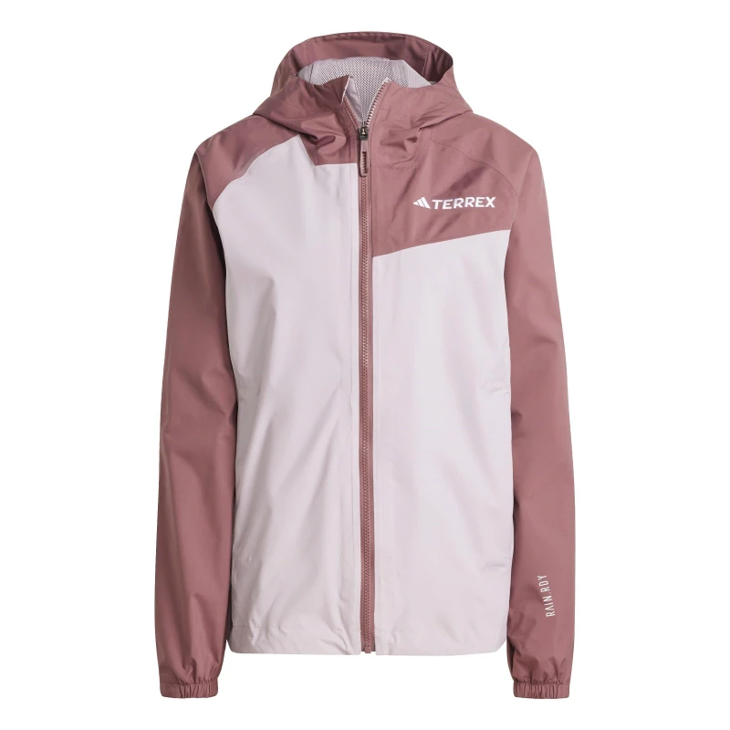 Image of adidas Womens Mountain Rain Waterproof Jacket Preloved Fig female 8 (XS)