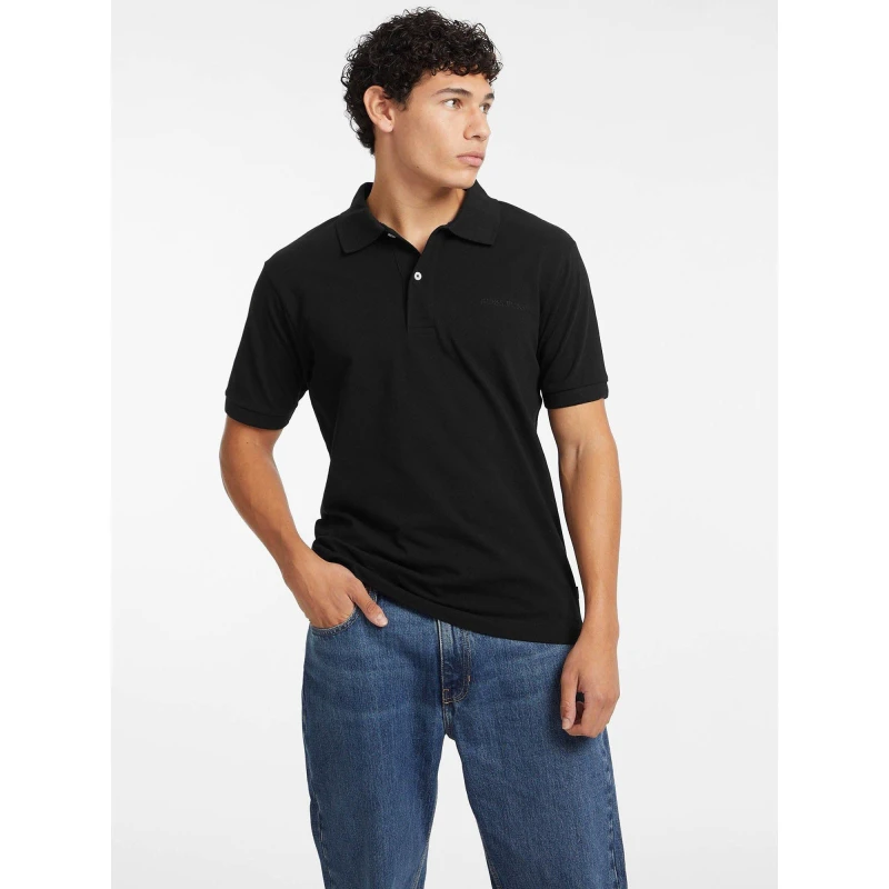 Image of Guess Guess Logo Polo Sn54 Black JBLK male X Large