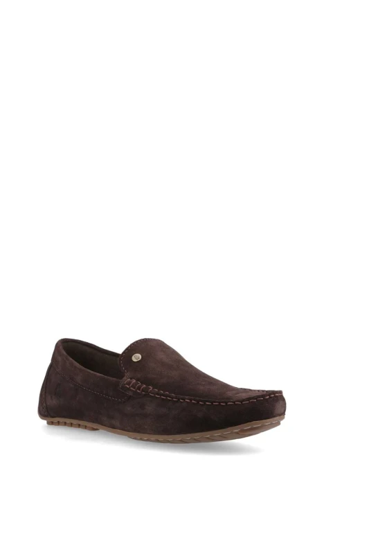 Image of Hush Puppies Mens Ralph Suede Shoe in Brown Size: 9 Brown Male 9