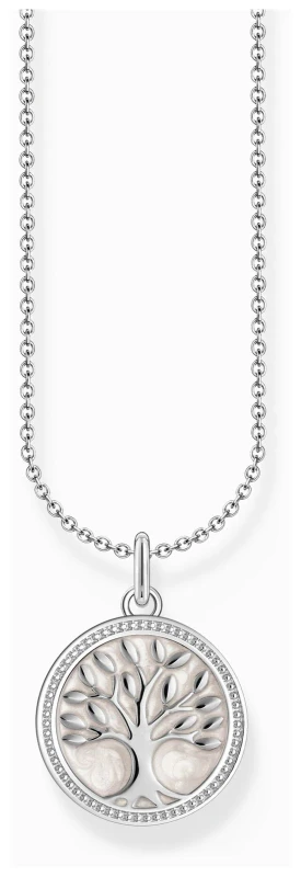Image of Essentials Sterling Silver Tree Of Love Enamel Necklace KE2220-007-21-L45V