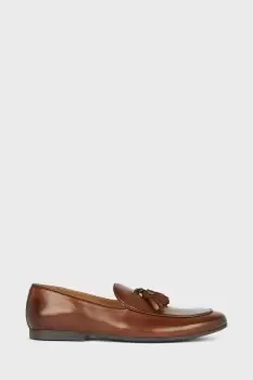 Image of Chocolate Leather Smart Tassel Loafers