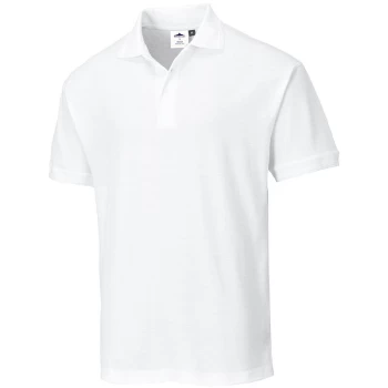 Image of Portwest - B210 - White Sz XL Naples Polo Shirt Workwear Corporate Wear