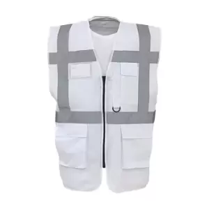 Image of Yoko Hi-Vis Premium Executive/Manager Waistcoat / Jacket (Pack of 2) (3XL) (White)