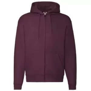 Image of Fruit Of The Loom Mens Zip Through Hooded Sweatshirt / Hoodie (XL) (Burgundy)