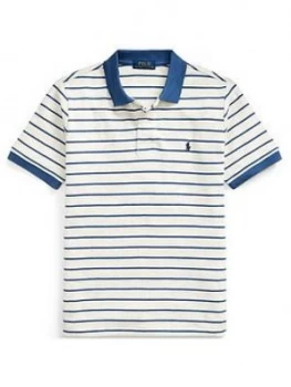 Image of Ralph Lauren Boys Short Sleeve Stripe Polo, Sand, Size 8 Years, S