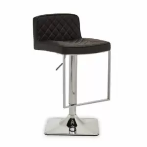 Image of Interiors By Ph Leather Effect Bar Chair Black/Chrome