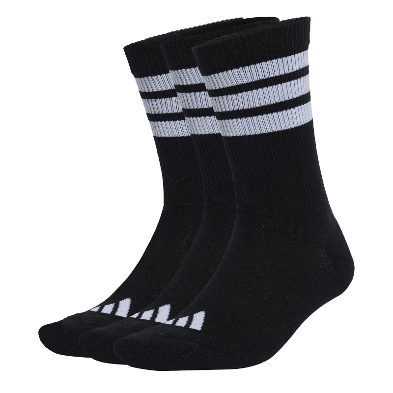 Image of adidas 3 Pack Crew Socks Adults Black/White 3S unisex L 8.5-10
