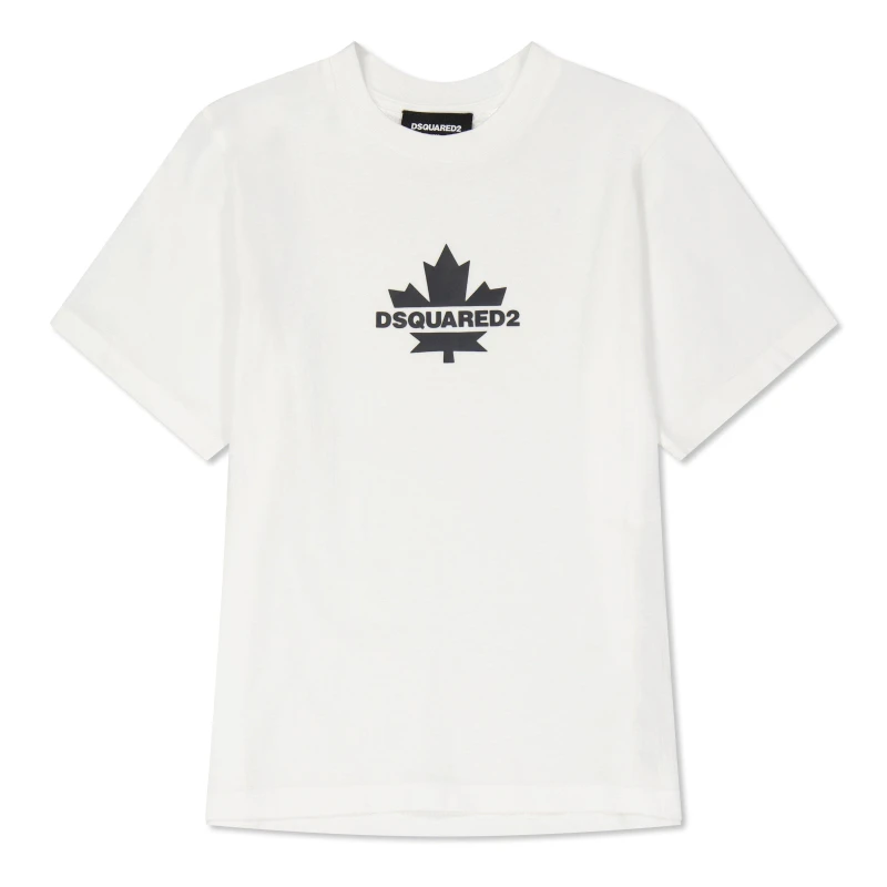 Image of DSquared2 Logo T-Shirt Juniors White DQ100 male 8 Yrs