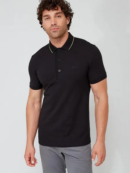 Image of BOSS Green Paule 4 Polo Shirt - S Grey Tops male 50469391-010 S