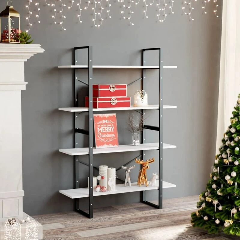 Image of VIDAXL Vidaxl - 4-Tier Book Cabinet White 100x30x140cm Engineered Wood 8720286567678