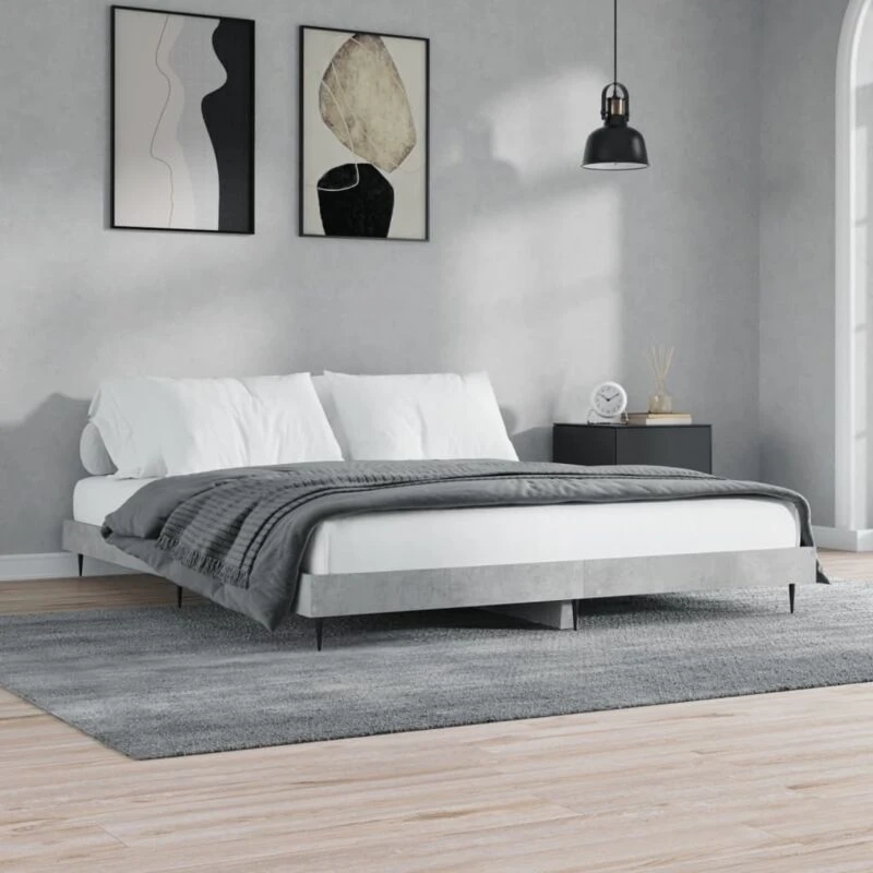 Image of VIDAXL Bed Frame without Mattress Concrete Grey 160x200cm Vidaxl 8720845797188