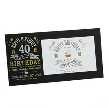 Image of 6" x 4" - Signography 40th Birthday Glass Frame