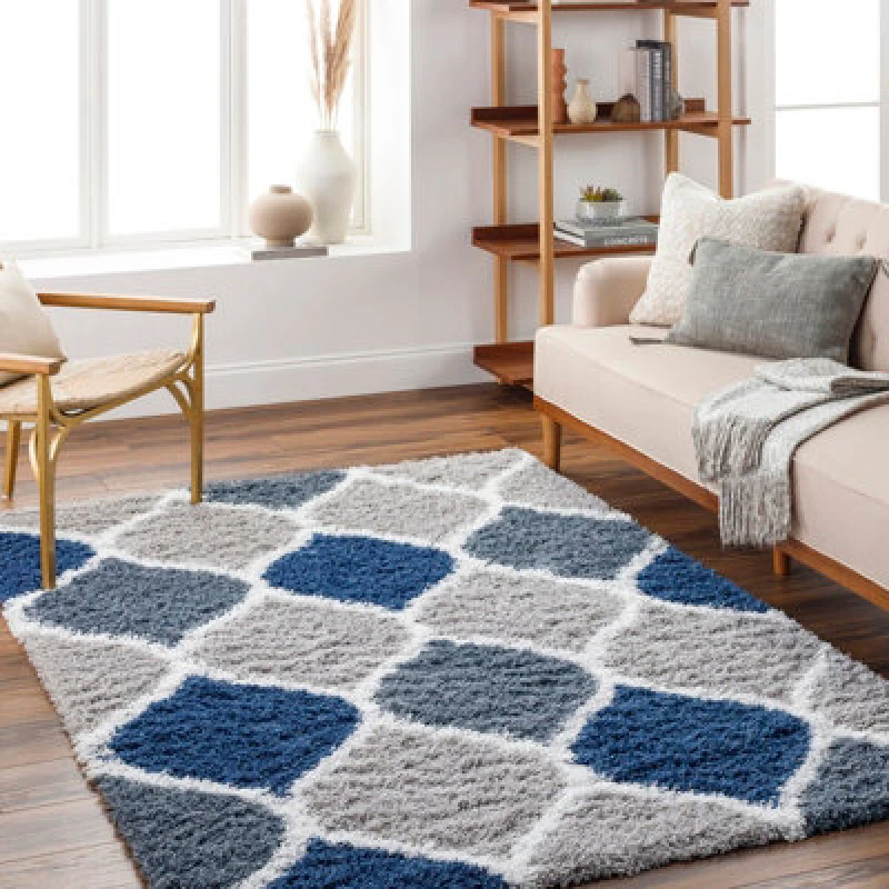 Image of Livabliss Shaggy Cottage Plush Pile Light Grey Judy Area Rug 160 X 220 Cm - Easy Care, Non Shedding, Ideal For Living Room & Bedroom