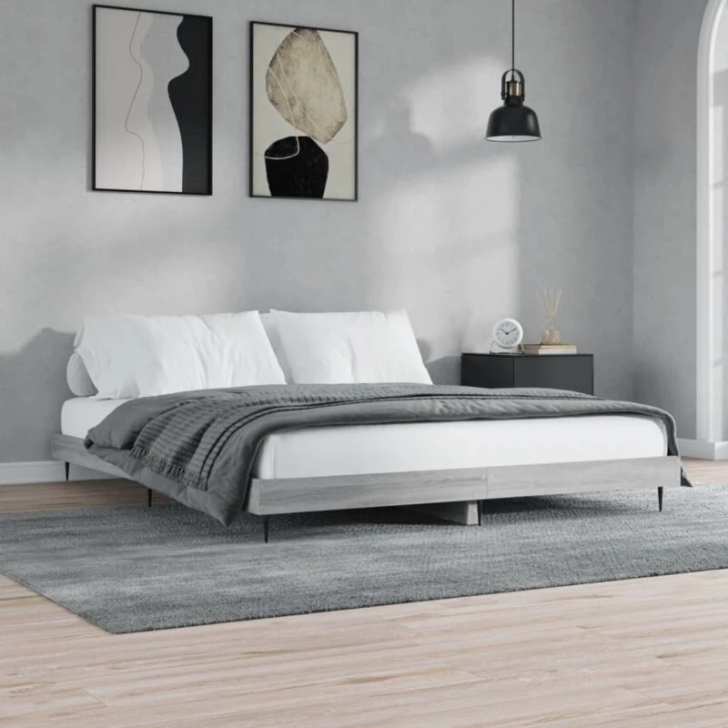 Image of VIDAXL Bed Frame without Mattress Grey Sonoma 180x200cm Super King Engineered Wood Vidaxl 8720845797126