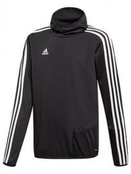 Image of Boys, adidas Youth Tiro 3 Stripe Hooded Jacket - Black, Size 7-8 Years