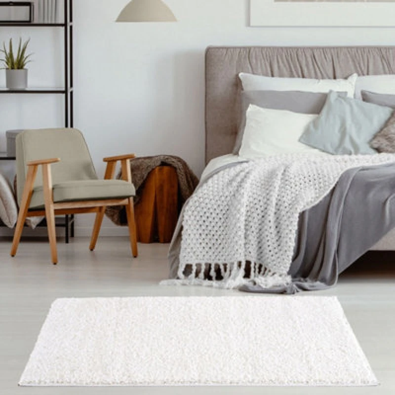 Image of The Rugs Myshaggy Collection Living Room Rugs Solid Design White