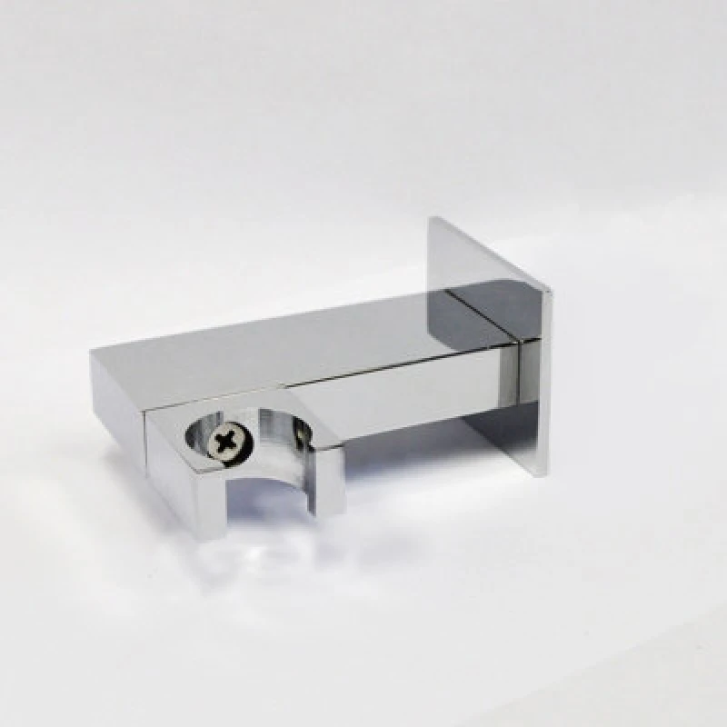 Image of Nes Home Chrome Brass Square Wall Mounted Elbow Shower Handset Bracket Holder Silver
